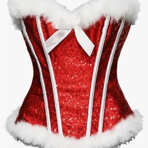 Amazon red Christmas corset top